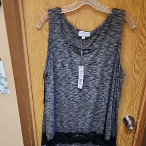 Joseph Gray and Black Tank Top with V-Neckline